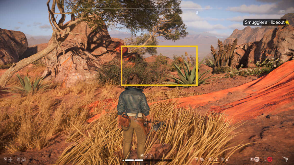 Star Wars Outlaws Smuggler's Hideout: Kay exploring near Typhon's Rock.