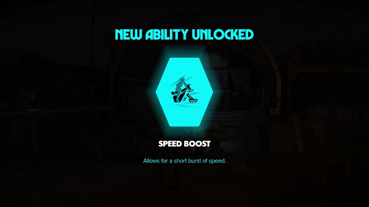 Star Wars Outlaws speed boost: Kay exploring the Imperial wind harvester.