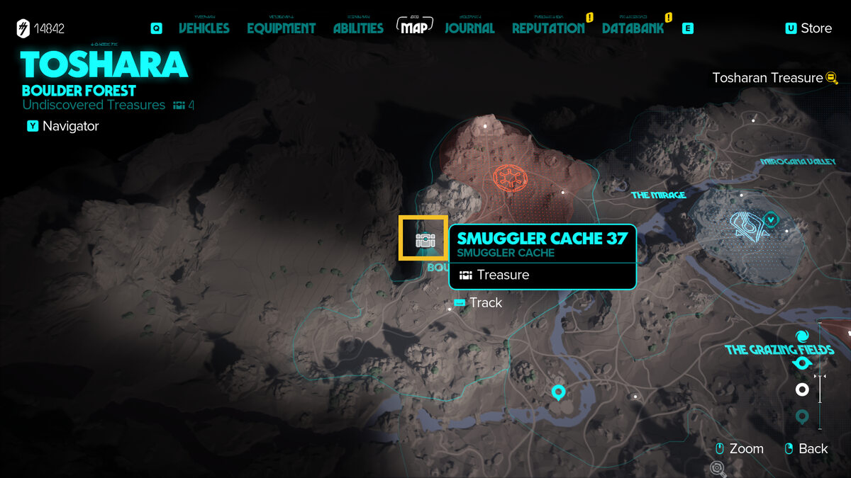 Star Wars Outlaws Tosharan Treasure: Toshara map.
