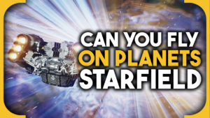 Starfield fly on planets: feature image with text.