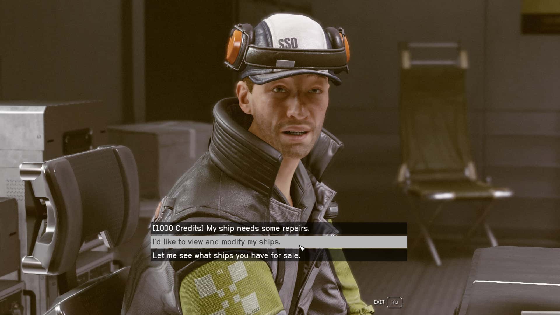 Starfield how to rename ship: Talking to a Ship Services Technician at the Neon spaceport