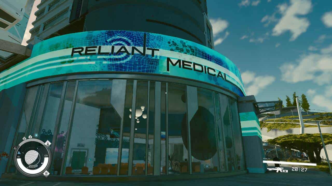 Starfield New Atlantis shops: Reliant Medical in New Atlantis