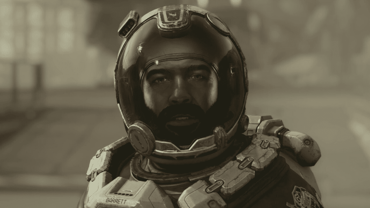 starfield how to romance - A bearded man looks at the camera wearing a space suit