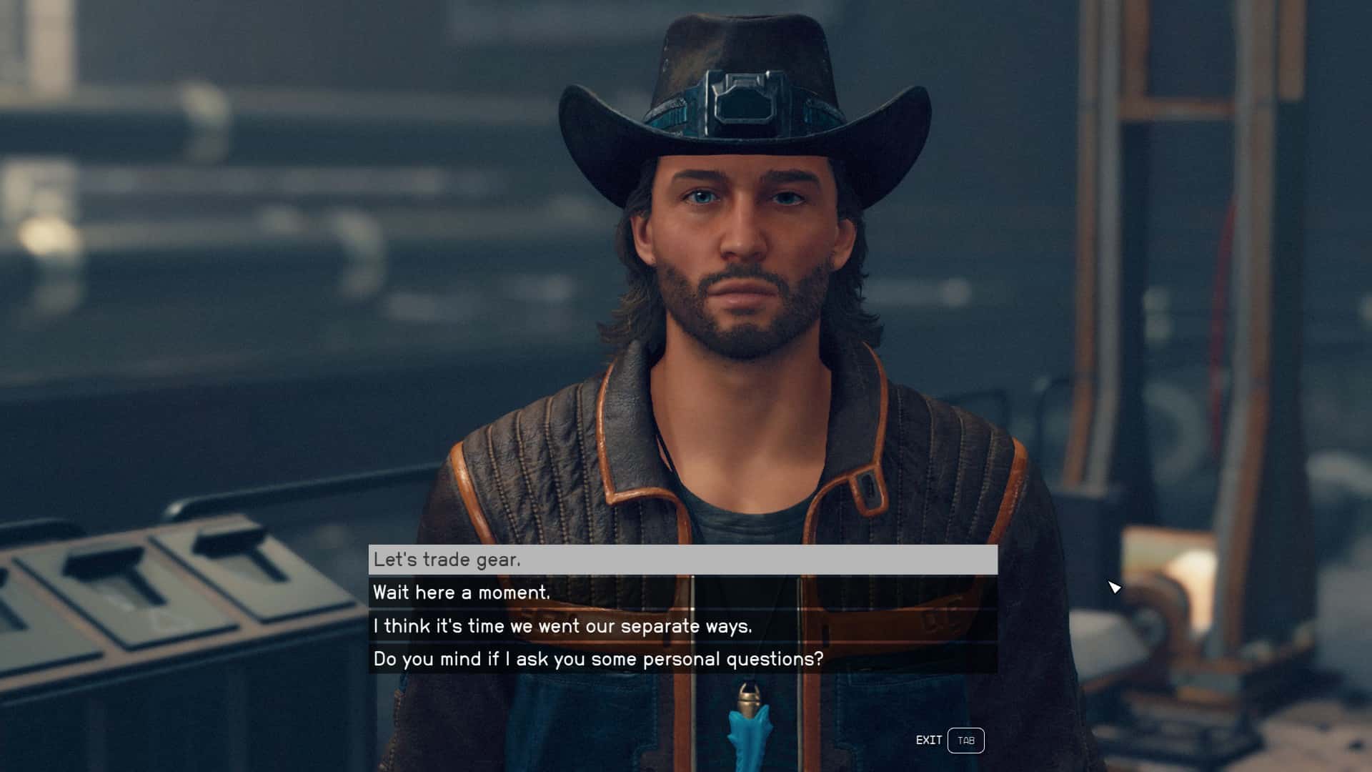 starfield how to romance - a character wearing a cowboy hat