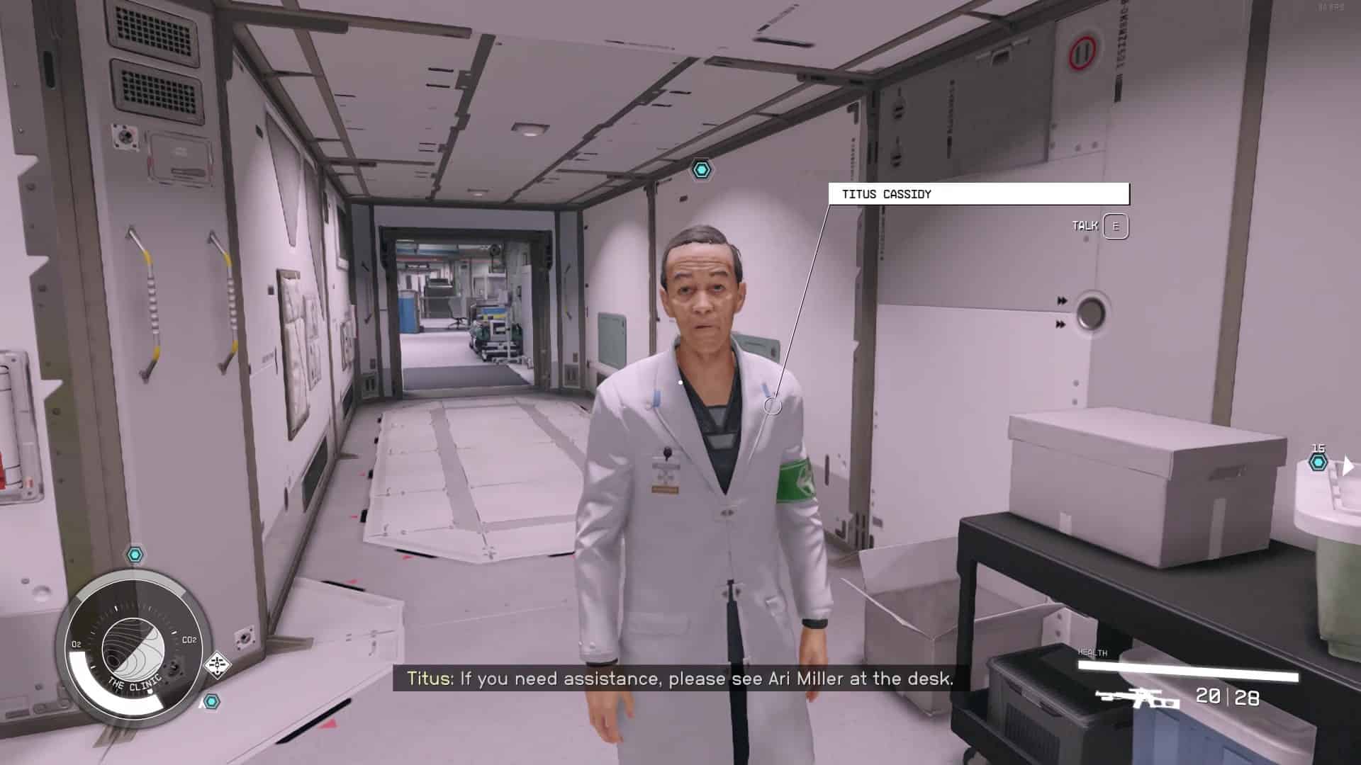 Starfield Surgical Strike: Dr Cassidy standing in a hallway.