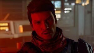 Starfield trailers: Captain in the Crimson Fleet speaks to player. internet