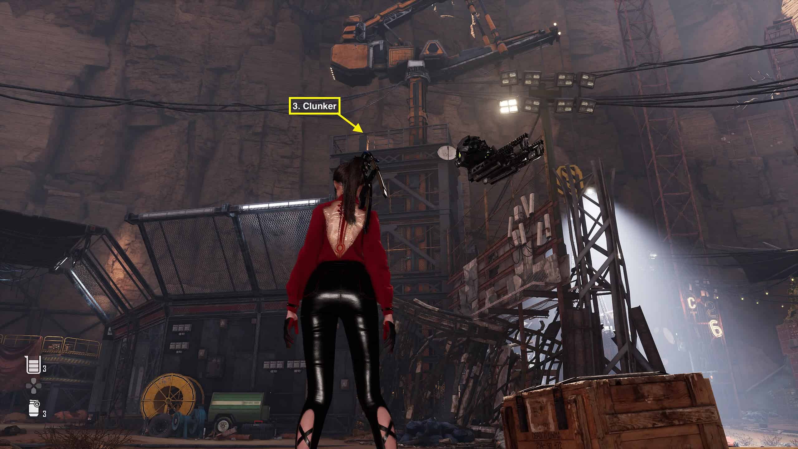 Stellar Blade ticker, buzzer, clunker solution - In-game map of Stellar Blade game showing marked locations for the quest.