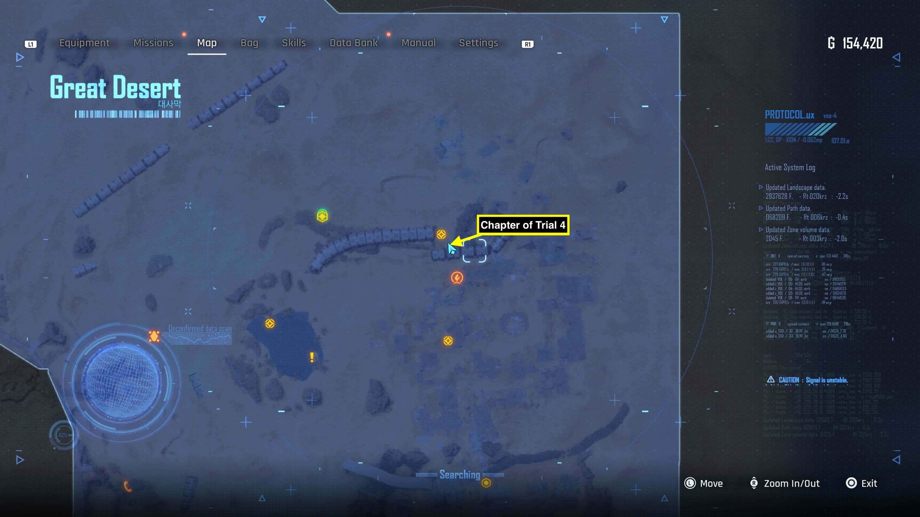 Stellar Blade prayer shrine locations - in-game map showing the great desert
