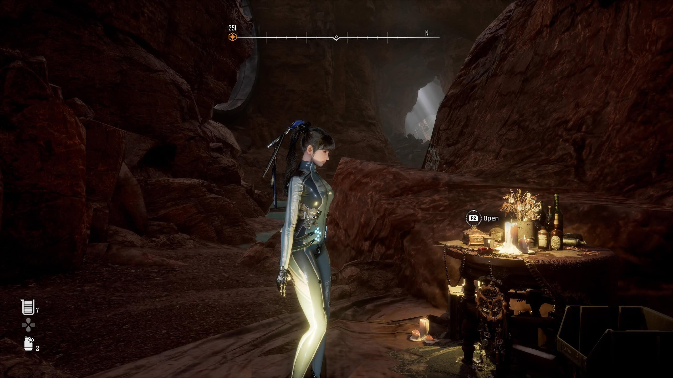 Stellar Blade recruit passcode specialists - eve stands in front of a shrine in the great desert