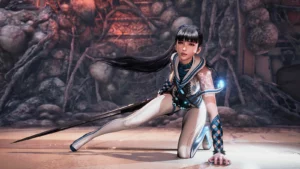Stellar Blade release date: Eve poses on the ground during a cutscene