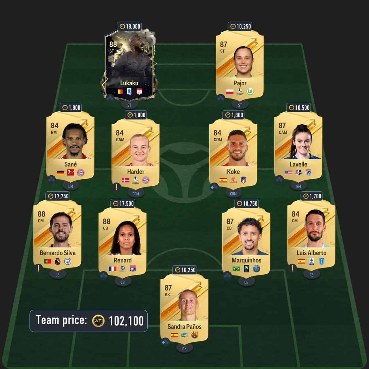 sterling versus sbc solution fc 24 87-rated squad