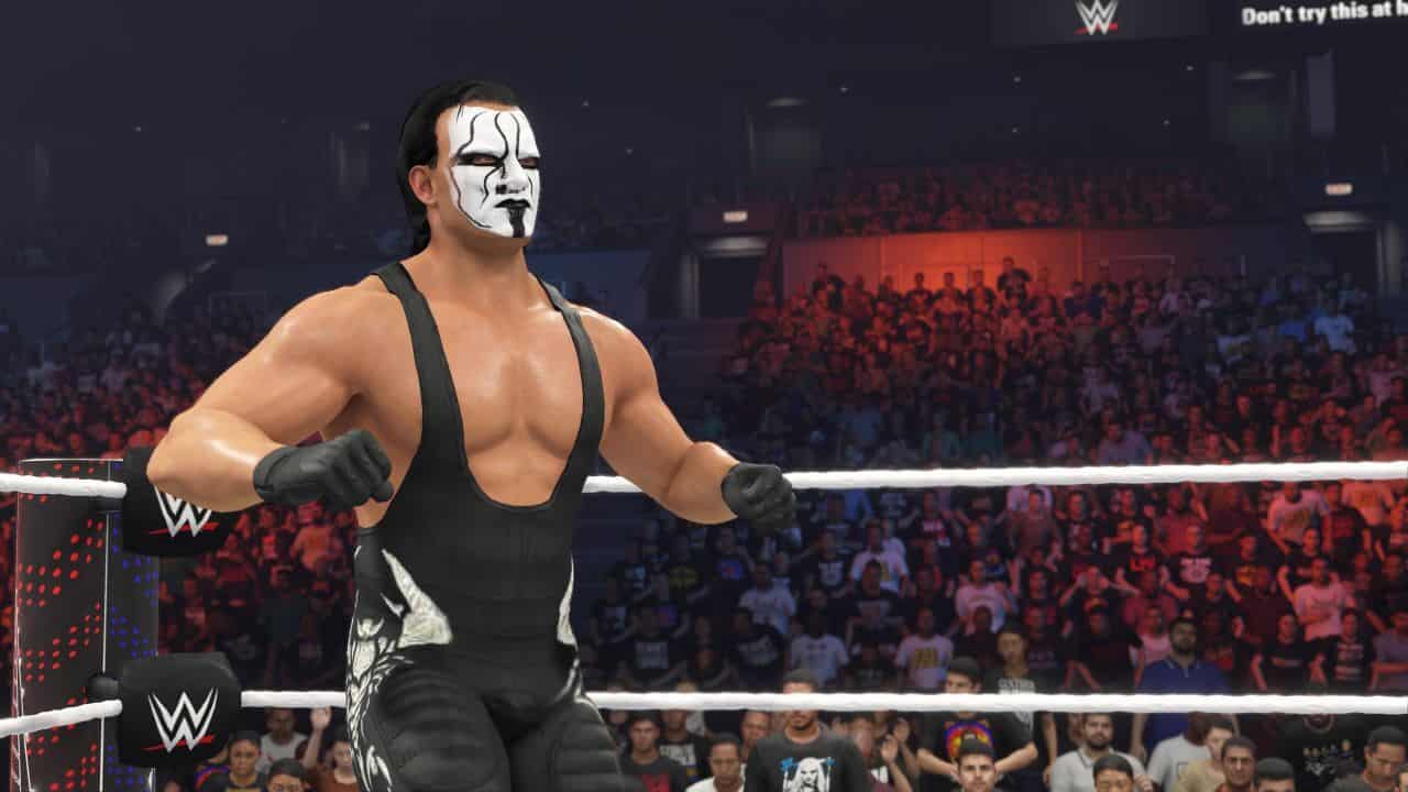 An image of Sting as a creation in WWE 2K24. Image captured by VideoGamer.