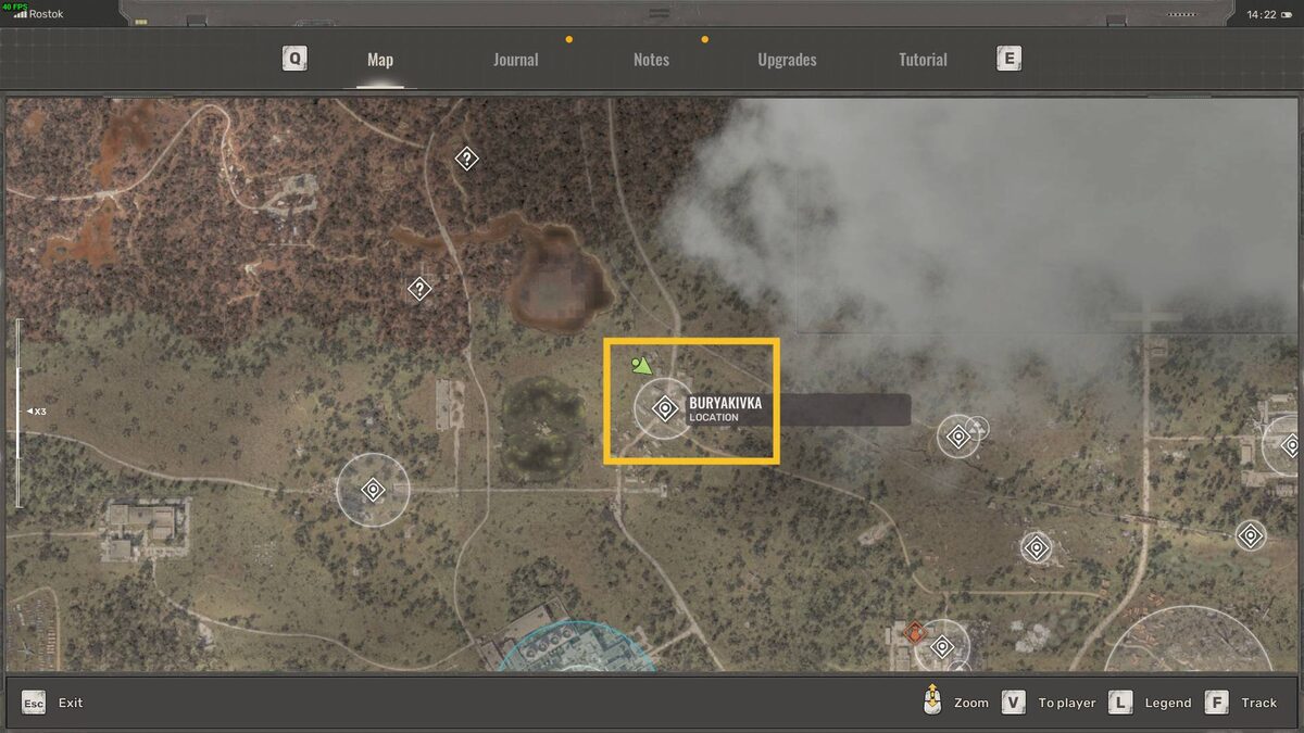 Stalker 2 artifact locations: map of Rostok.