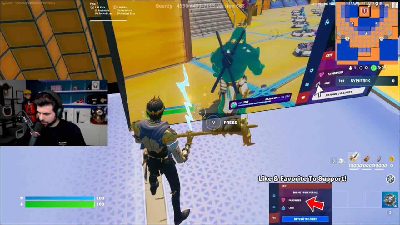 Fortnite big flaw: Trying to gain Thunderbolt of Zeus in Fortnite Creative from @SypherPK