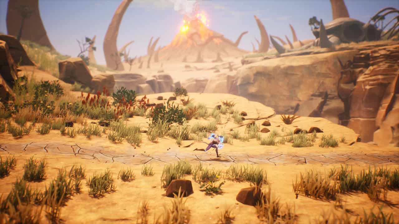 Tales of Kenzera Zau release date: Zau runs across a desert in the game. Image via EA.