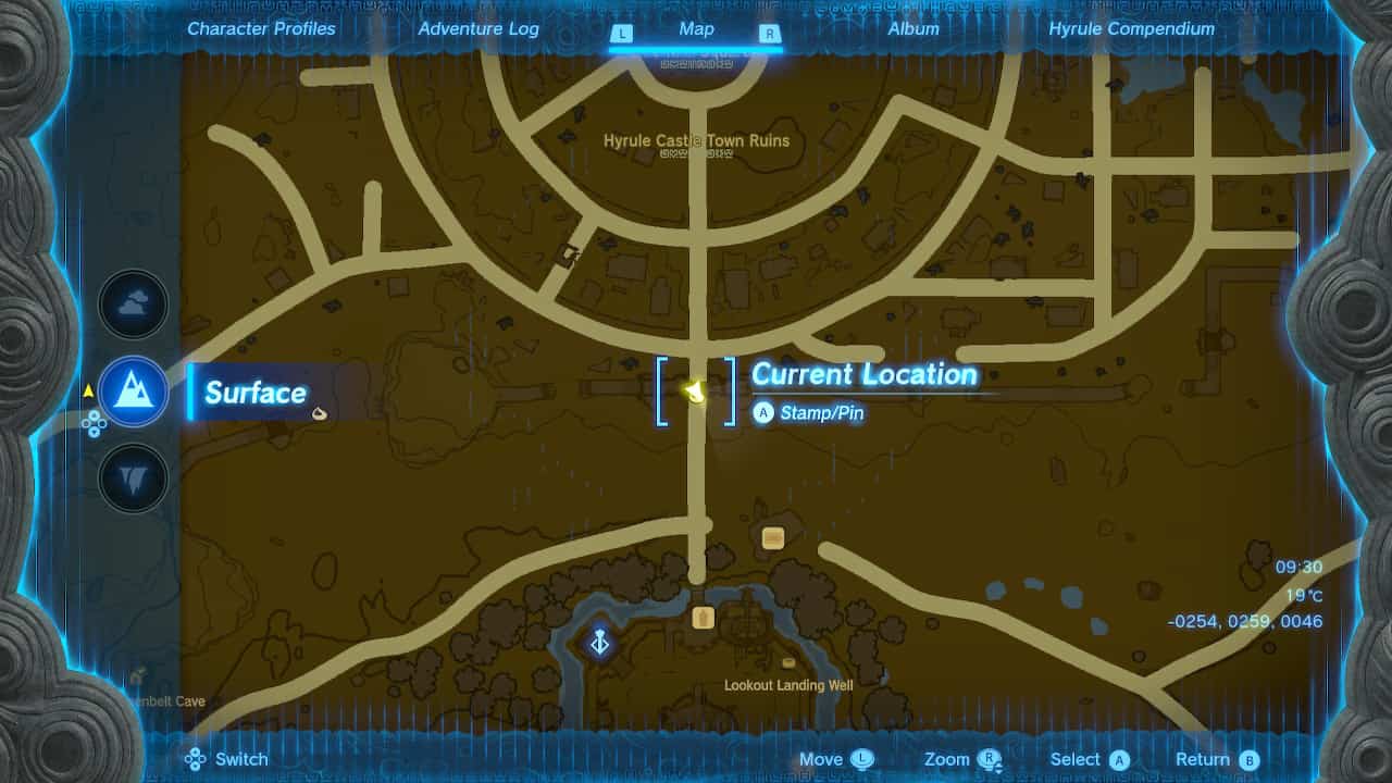 Tears of the Kingdom Korok Seed locations: Korok Seed south of Hyrule Castle Town Ruins.