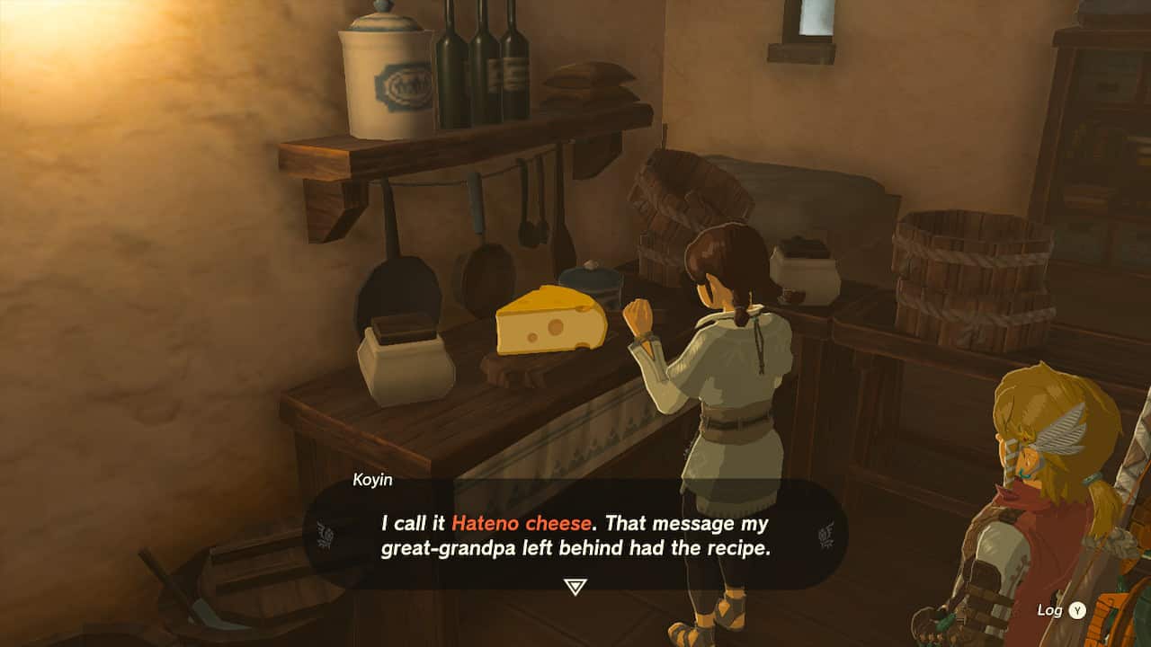 Tears of the Kingdom A New Signature Food quest walkthrough: Koyin making Hateno Cheese. 
