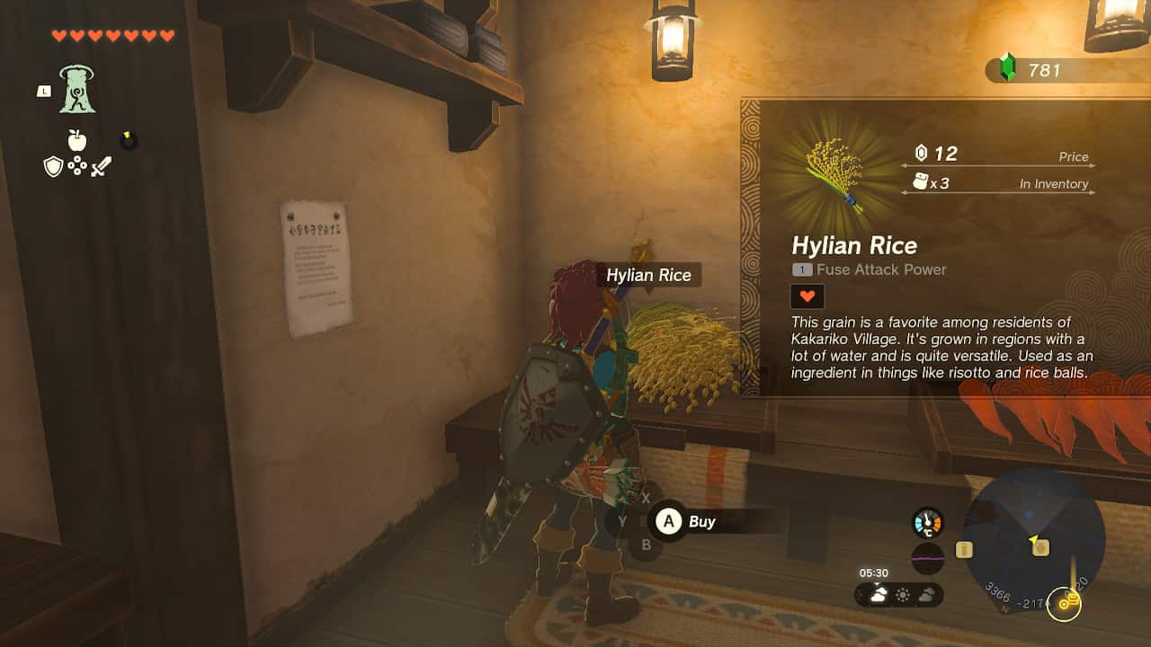 Where to get Hylian Rice in Tears of the Kingdom