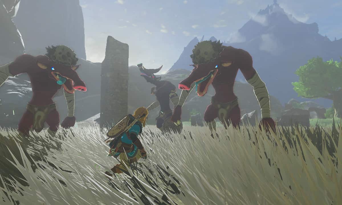 How to get rupees in Tears of the Kingdom: Link fighting Moblins.