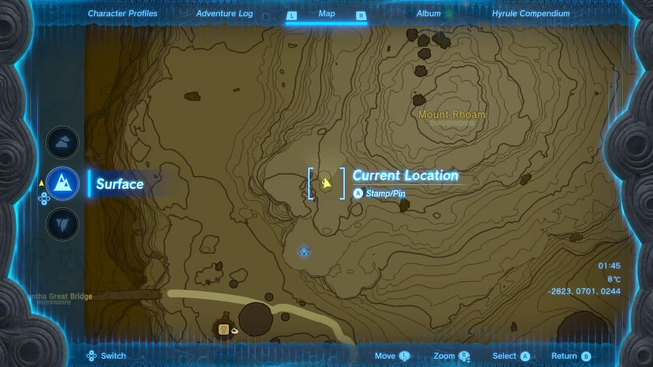 Tears of the Kingdom Korok Seed locations: Korok Seed south of Mount Rhoam.