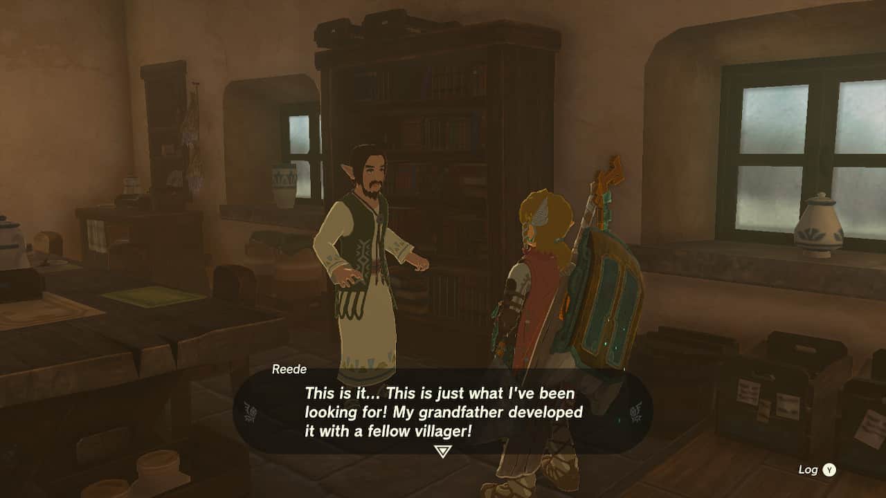 Tears of the Kingdom A New Signature Food quest walkthrough: Link speaking to Reede again to finish the quest. 
