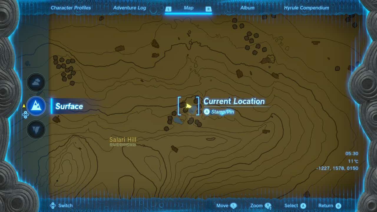 Tears of the Kingdom Korok Seed locations: Salari Hill Korok Seed.