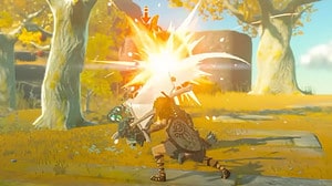 Teras of the Kingdom weapon degradation: Link fighting a Construct enemy.