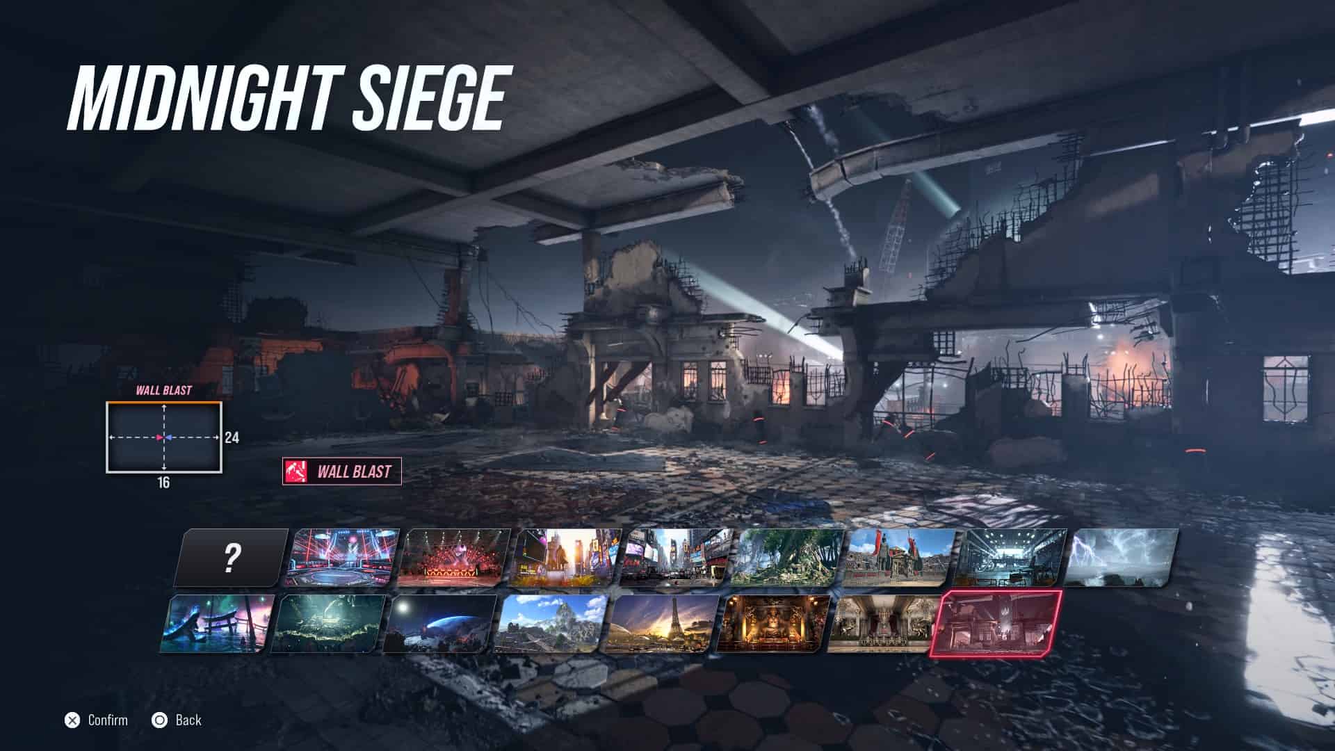 Tekken 8 stages: The Midnight Siege stage in the stage select screen