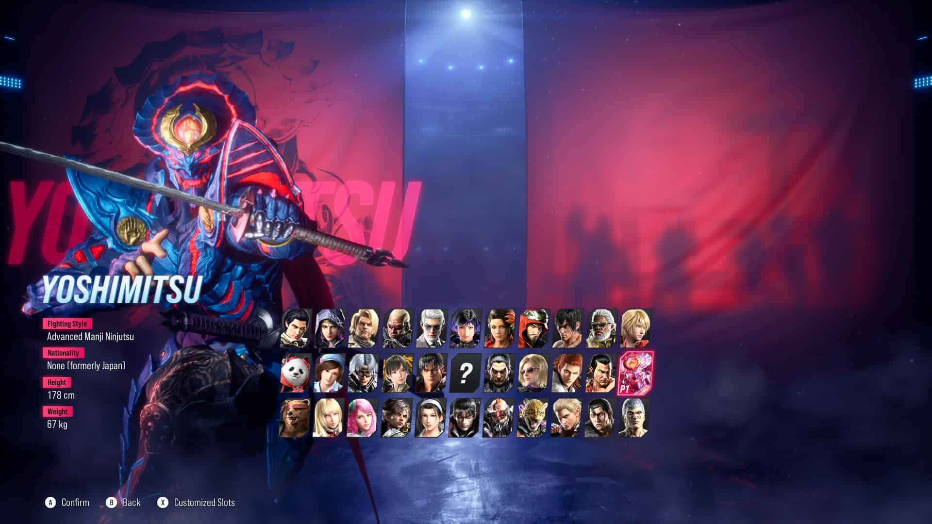 Tekken 8 tips and tricks: Yoshimitsu in the character select screen