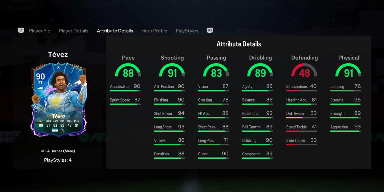 tevez ucl hero sbc fc 24