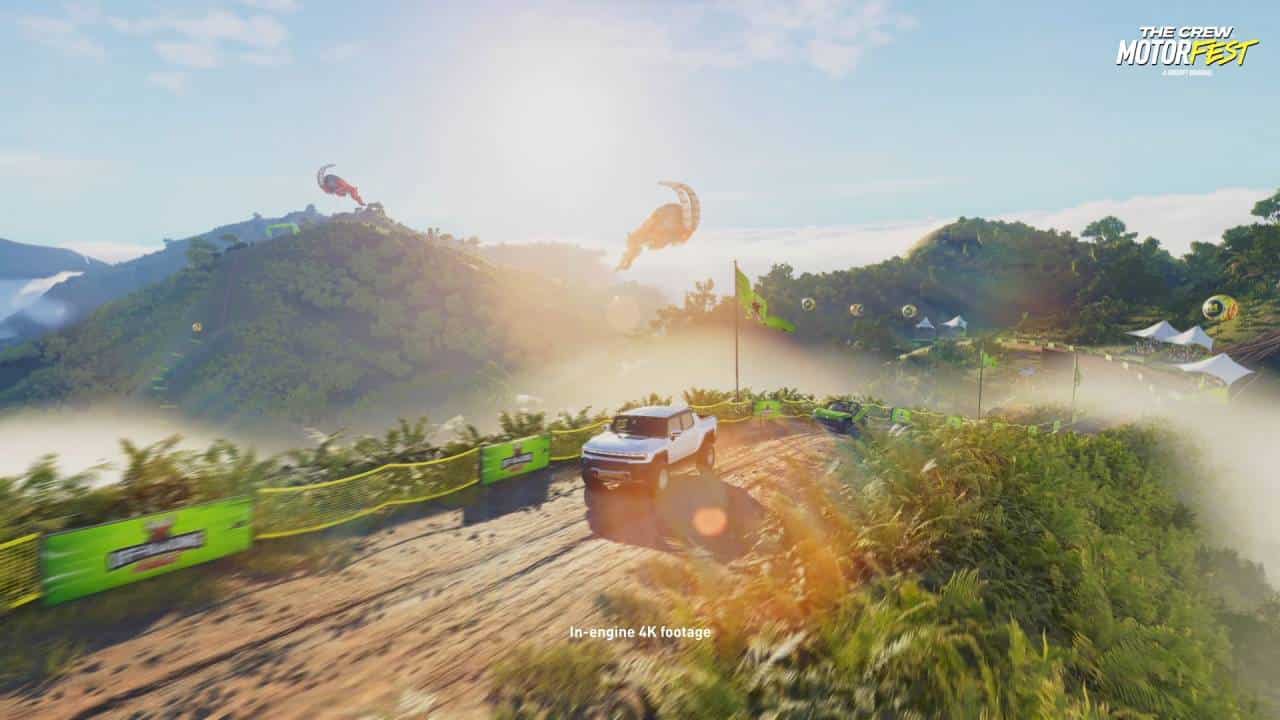 The Crew Motorfest preview: A 4x4 truck driving on top of a hill with luscious flora.