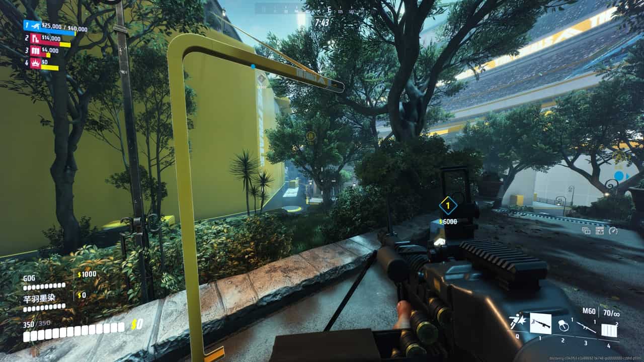 A screenshot of a gun in a video game with the finals black screen error.