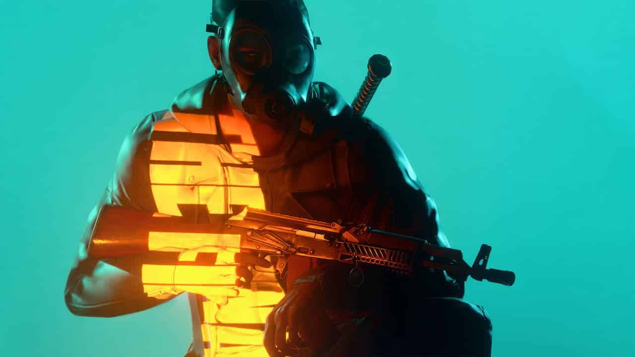 Veteran developers from Embark Studios explain the unlikely inception of The Finals, a man holding a gun in front of a green background.