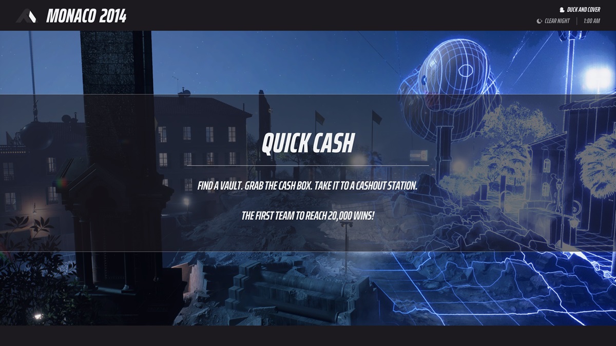 A player enters a Quick Cash match in the Monaco map in The Finals.