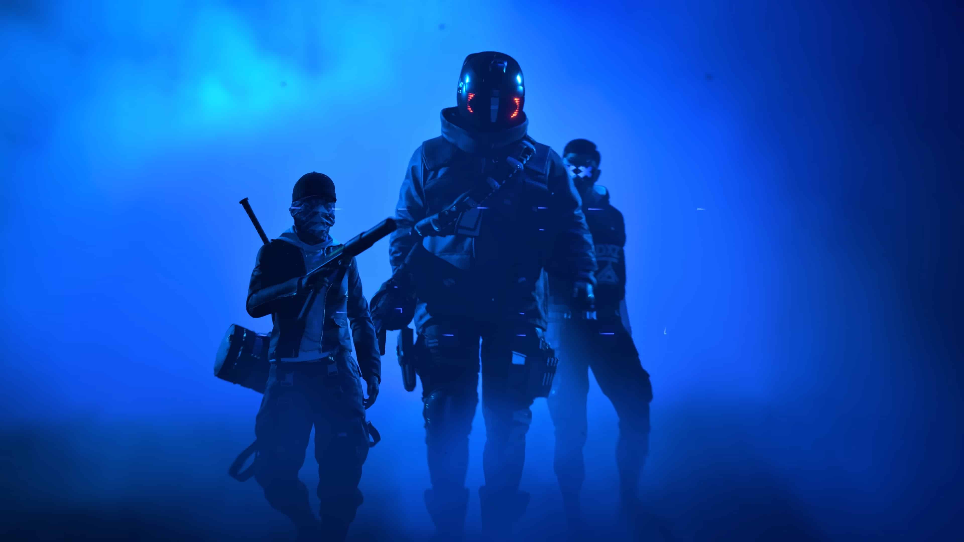 The Finals Season 2 start date: A team of players walk towards the camera through a blue haze.