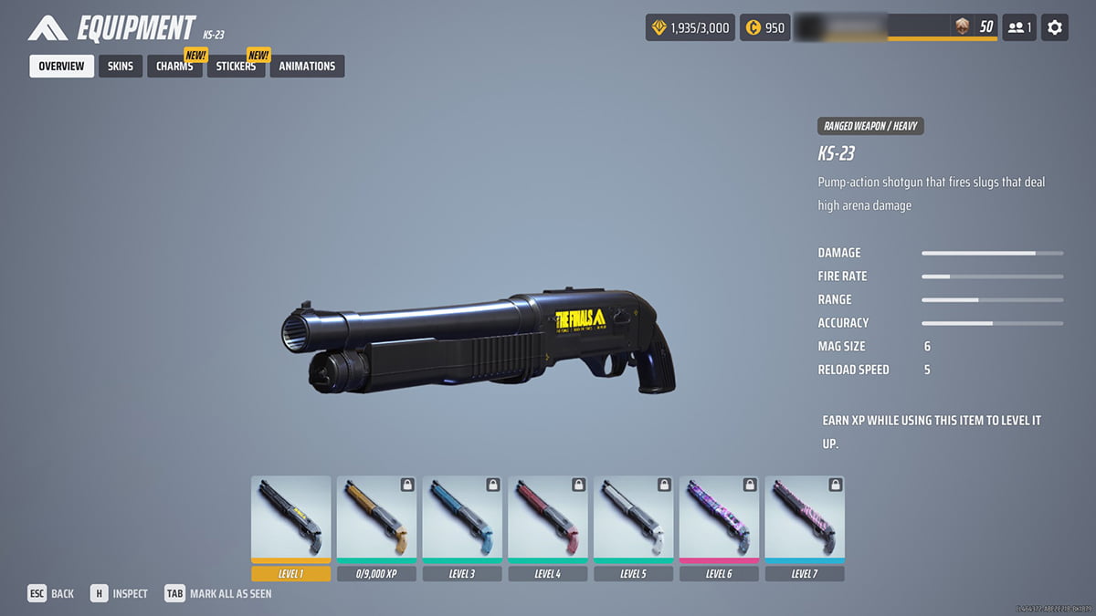 Image of the KS-23 weapon in the menu of The Finals.