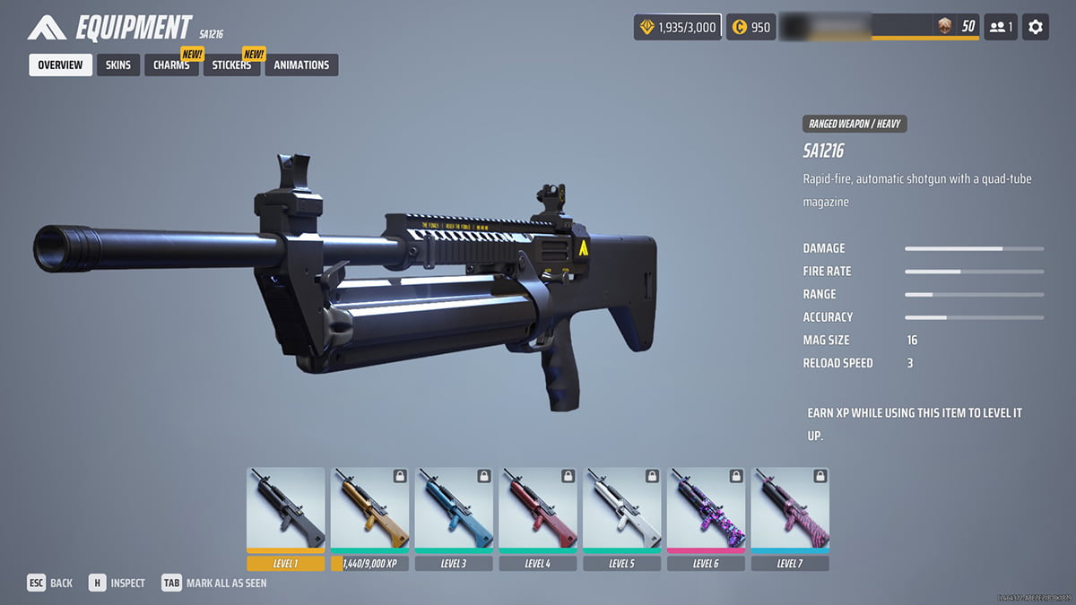 Image of the SA1216 weapon in the menu of The Finals.