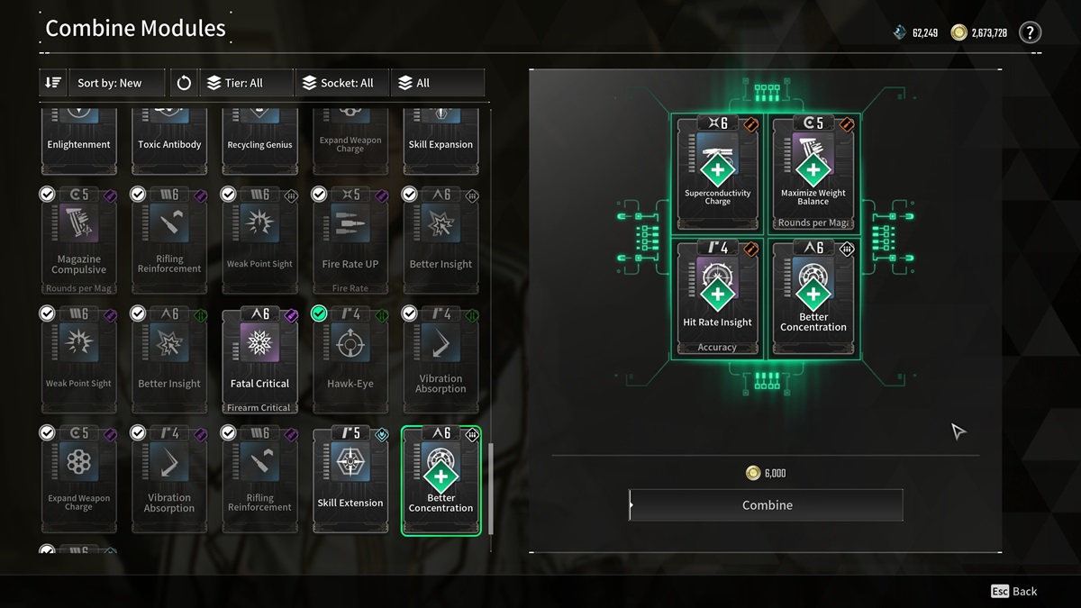 How to combine modules in The First Descendant
