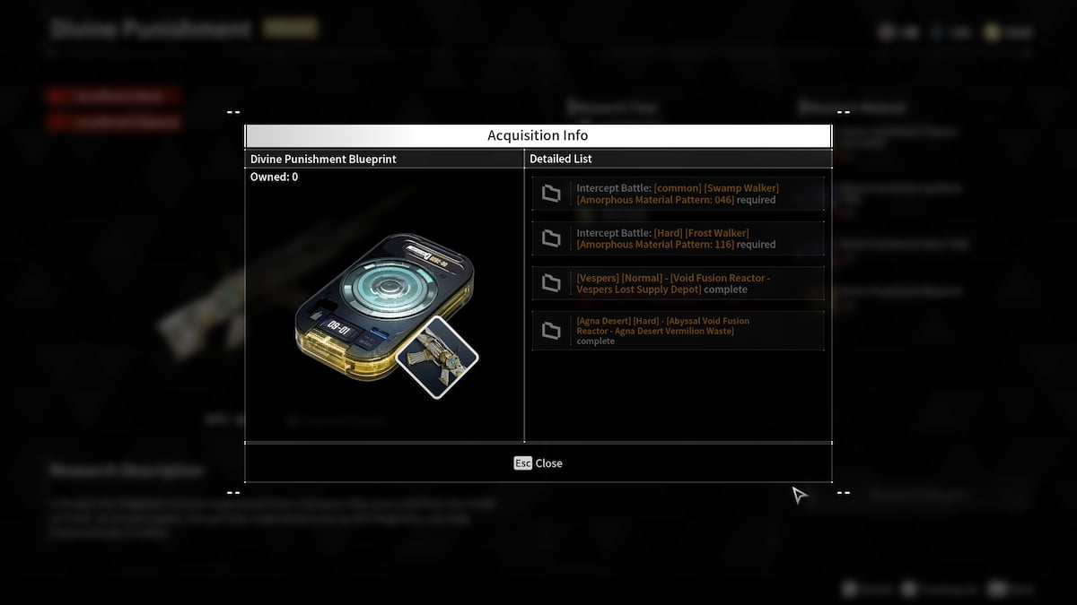 Image of the Divine Punishment Blueprint in The First Descendant.