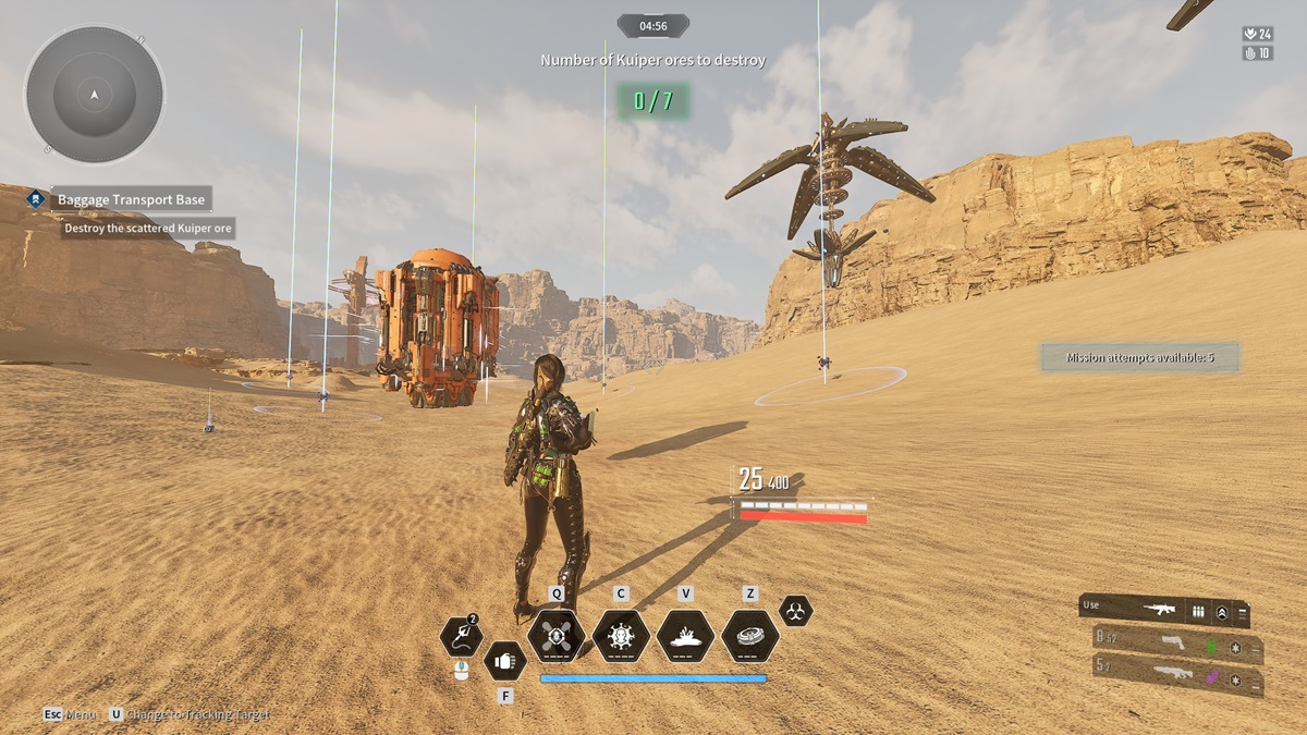 A player playing the Kuiper ore mission in The First Descendant.