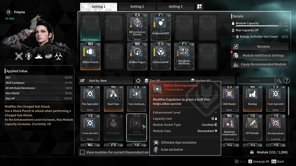 How to get the Matrix Recomputation module in The First Descendant