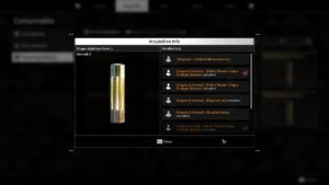 A player checks the Shape Stabilizer listing in The First Descendant.