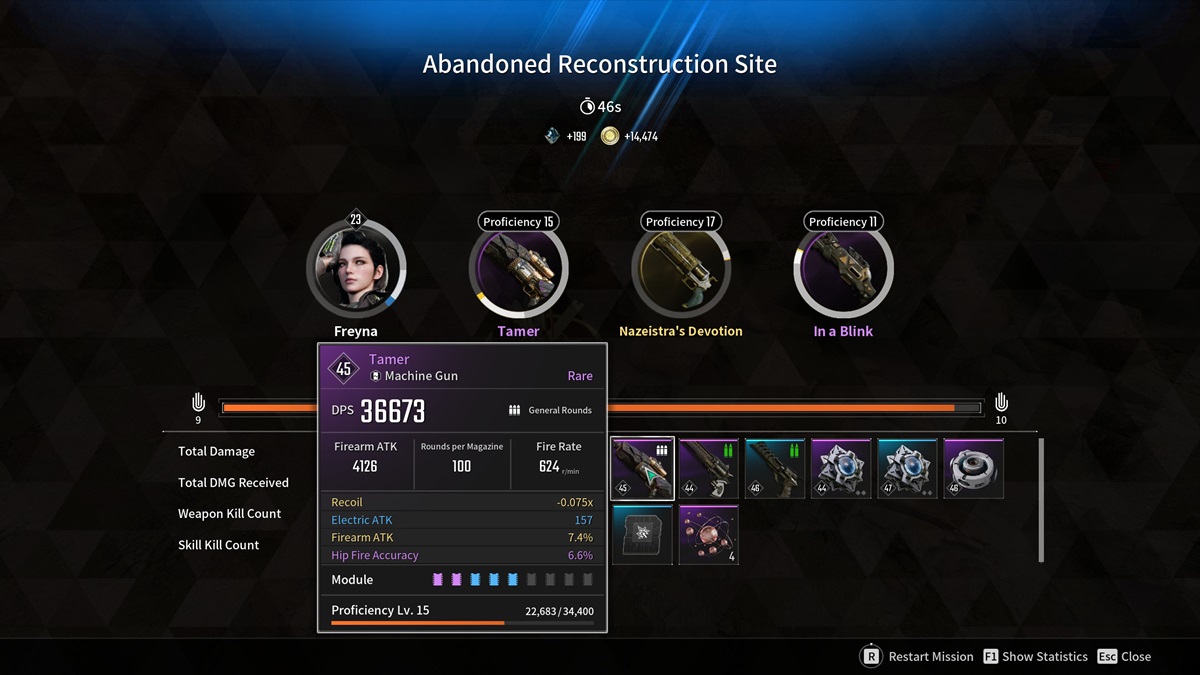 A player checks out their new Tamer after finishing a mission in The First Descendant.