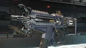 A player inspects the Thunder Cage weapon in The First Descendant.