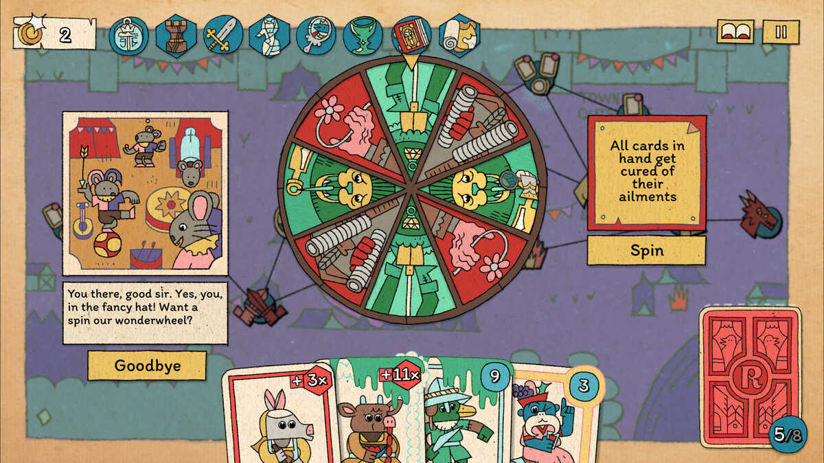 The Royal Writ interview: animal cards on a board.