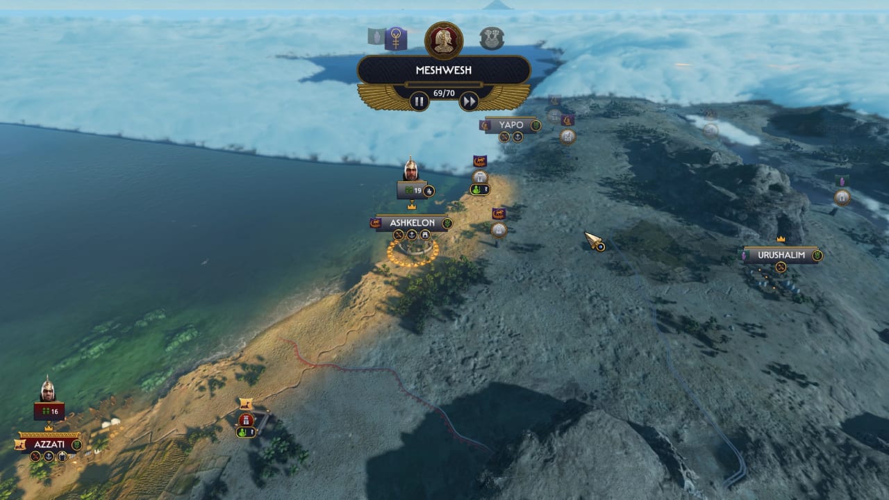 Does Total War Pharaoh have multiplayer: AI players take their turns after a player ends their turn.