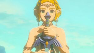 Tears of the Kingdom weapons: Zelda holding the Master Sword.