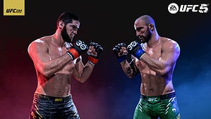 Two UFC fighters demonstrating a flying knee technique
