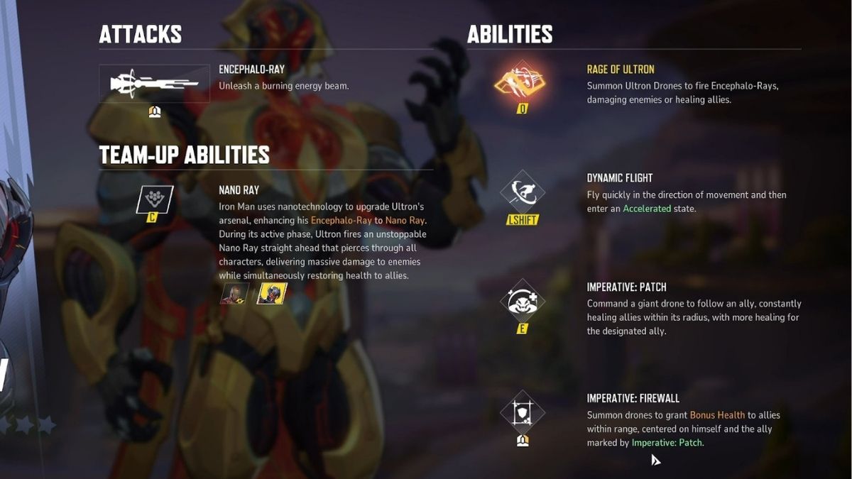 Ultron's ability kit in Marvel Rivals