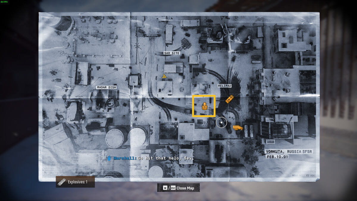 Black Ops 6 Under the Radar mission walkthrough: Voskera base map.
